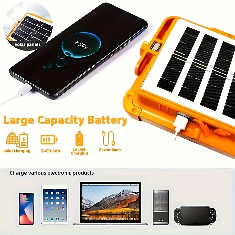 Outdoor Camping Portable Solar Lamp LED Type-c & Solar Charging