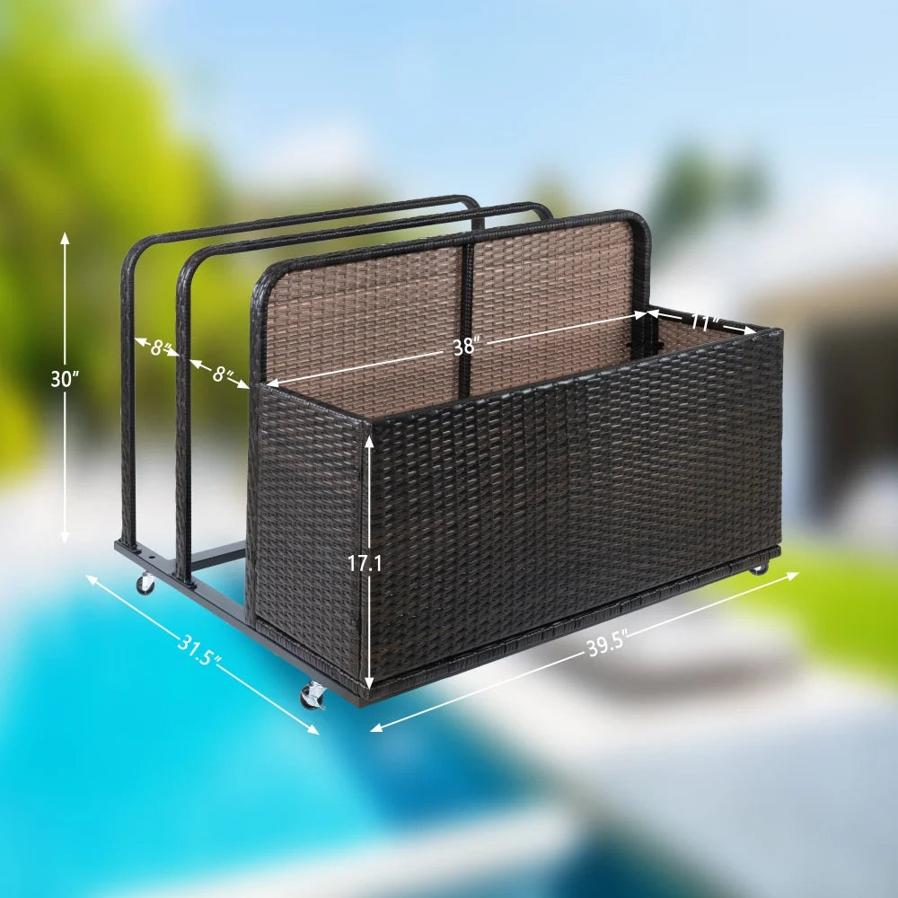 Outdoor Storage Solution with Convenient Mobility Poolside Float Storage