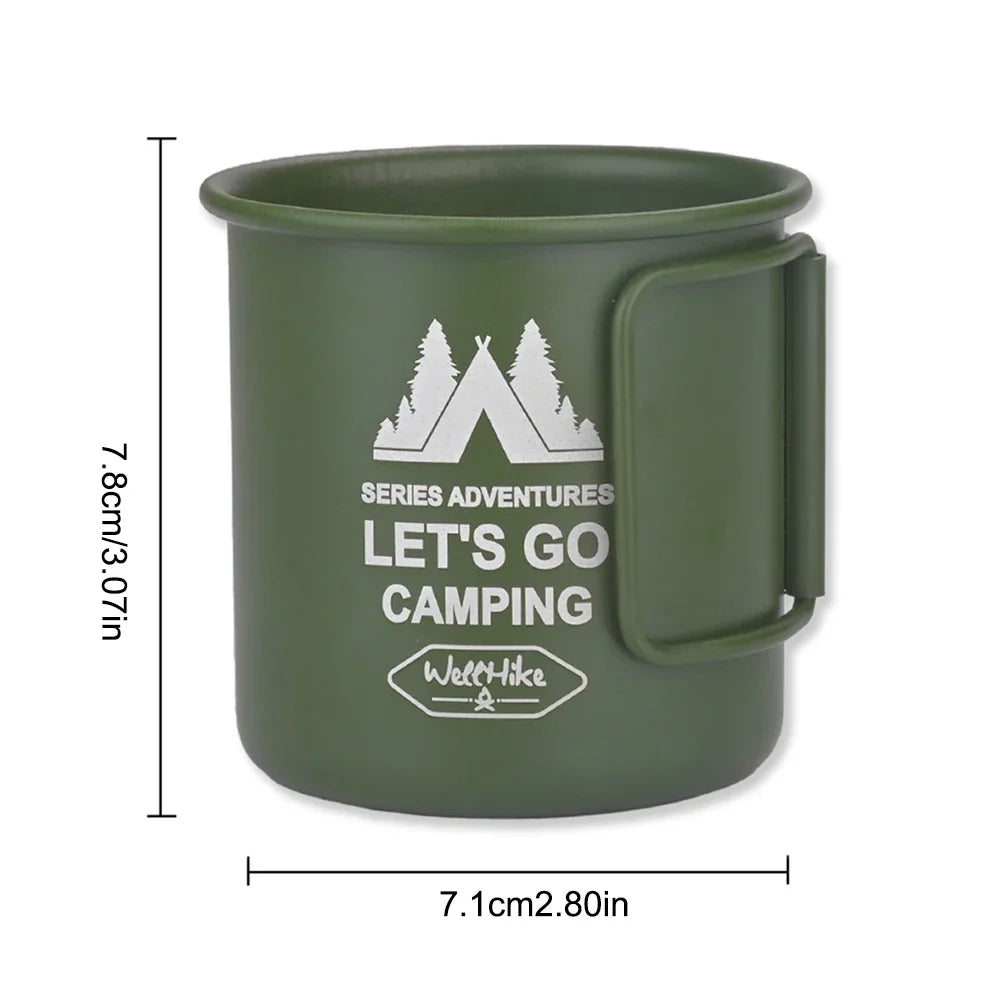 Camping Coffee Mug Aluminum Tea Cup With Handle