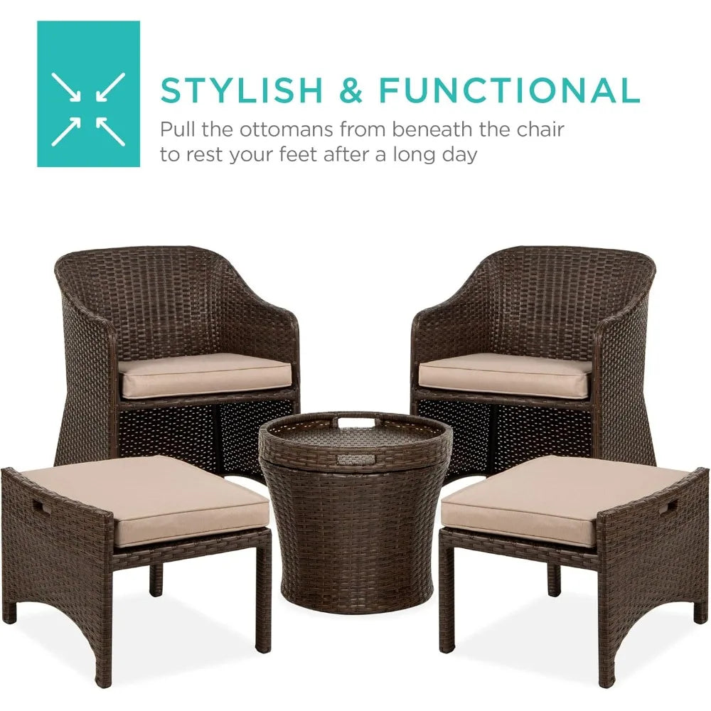 5-Piece Outdoor Patio Furniture Set, No Assembly Required