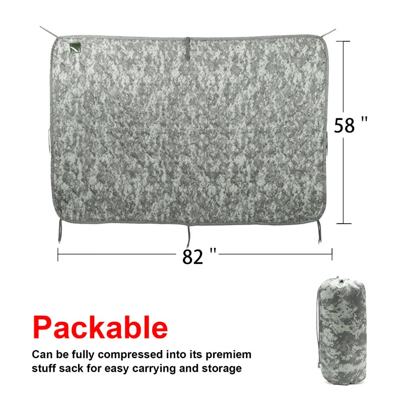 Military Army Camping Blanket Tactical Woobie Blanket Poncho Liner Lightweight Multifunctional All Weather Blankets Camping Gear