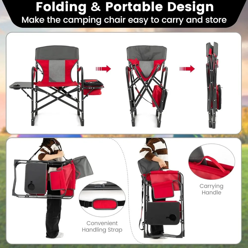 Camping Chairs, Folding Camp Chair with Side Table