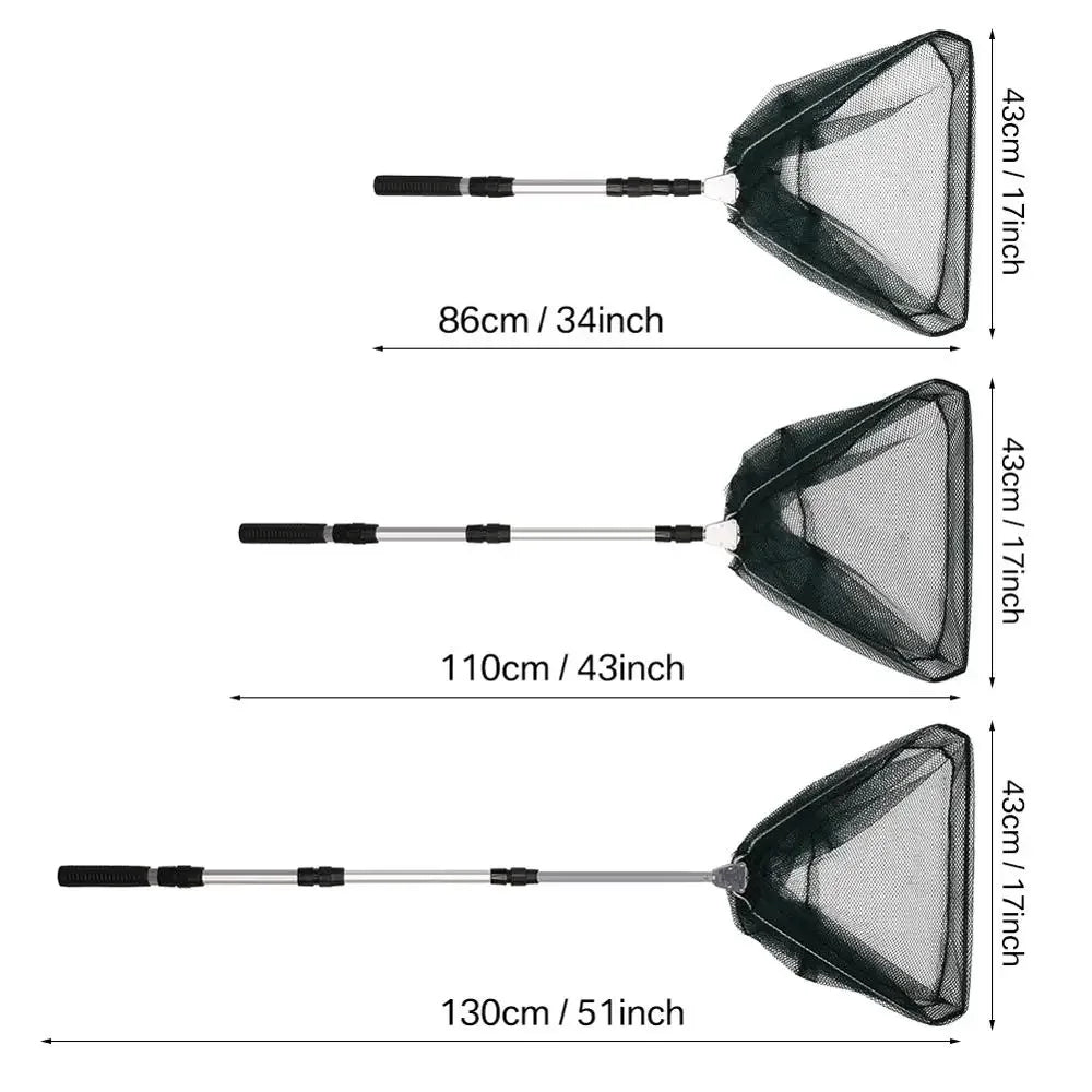 130CM Aluminum Alloy Fishing Net Telescoping Foldable