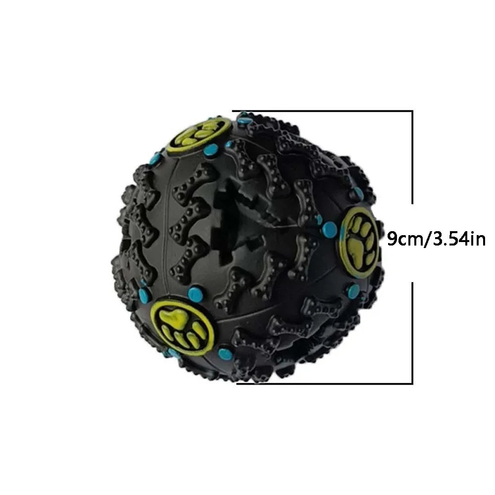 1PC Black Molars Bite Sound Toy Leaky Food Ball Dog Suitable for Large, Medium and Small Dogs