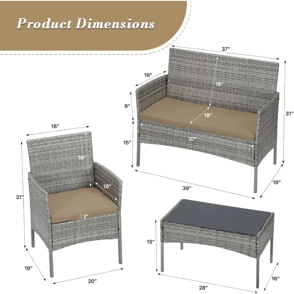 Outdoor Patio Furniture Set of 4