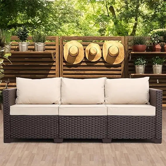 Patio Furniture 3-seat Sofa Wicker Outdoor Furniture