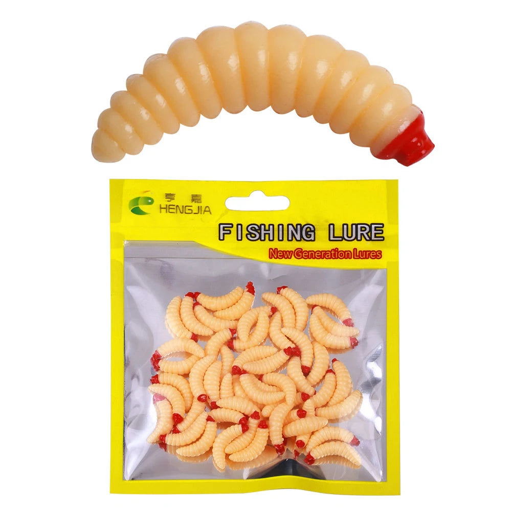Artificial Bread Worm Baits / Maggot Grub Soft Fishing Lure