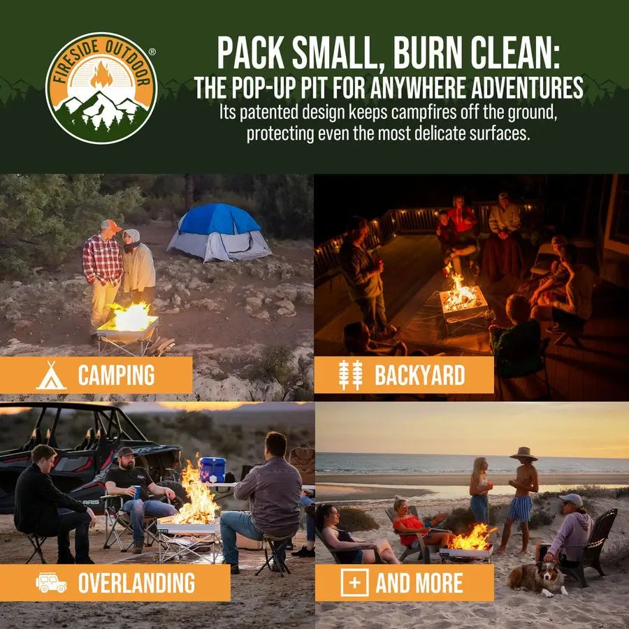 Outdoor Portable Fire Pit / 24 Inch Collapsible