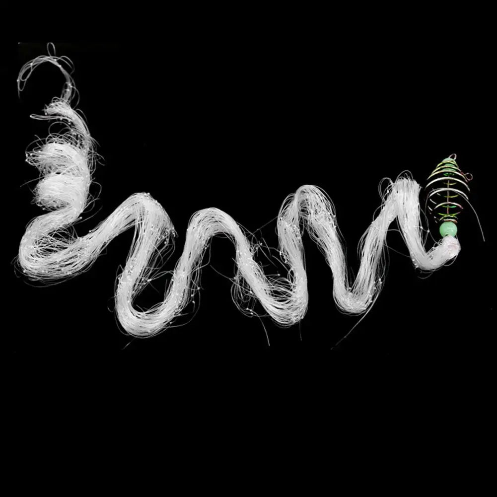 Fishing Net Explosion Fish Hook Spring Trap Luminous Fishnet Rigs Swivel Tools