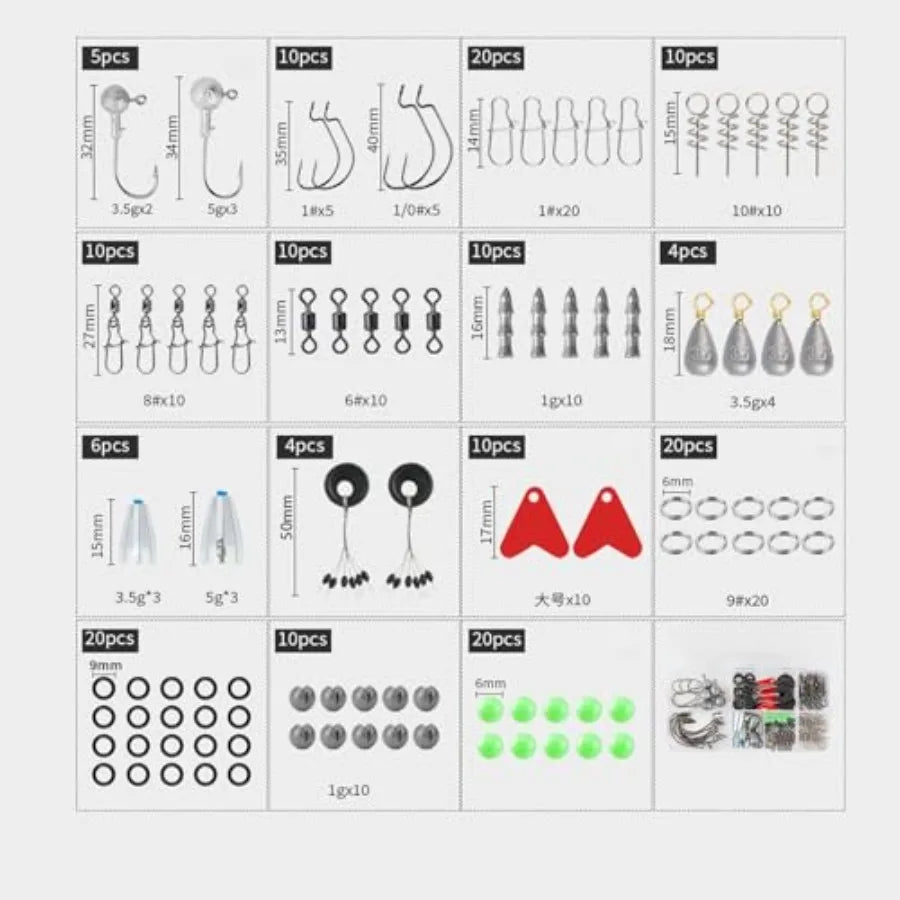 Fishing Pole Combo Set 2.1m 6.89ft with 145pcs Fishing Accessories Kit