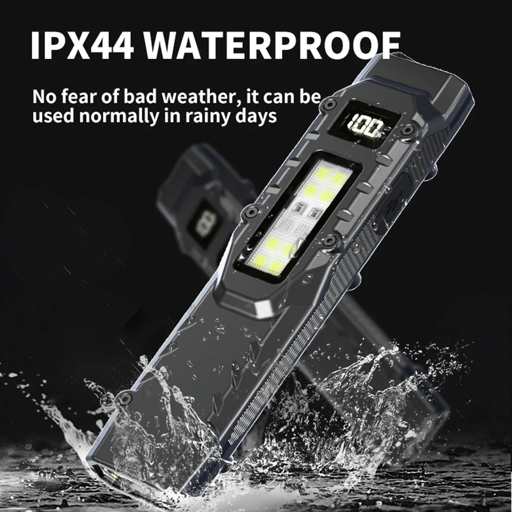 LED Ultra Slim Flashlight IPX44 Waterproof Super Bright Flashlight 1200LM Mini Camping Light