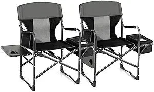 Camping Chairs, Folding Camp Chair with Side Table