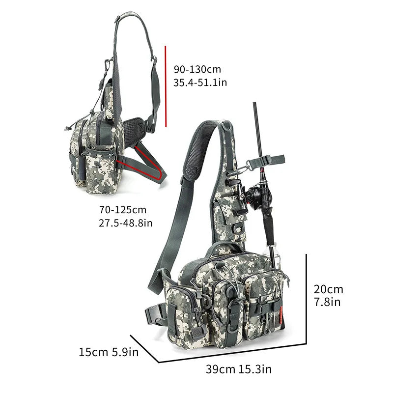Outdoor Shoulder Bag For Hiking, Fishing, Camping