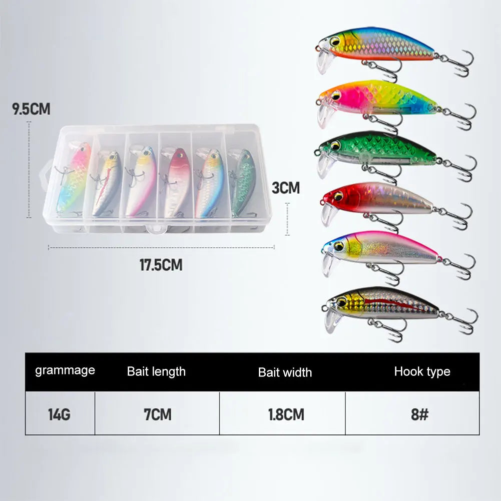 6pcs 7cm 14g Fishing Lures Sinking Artificial Bait