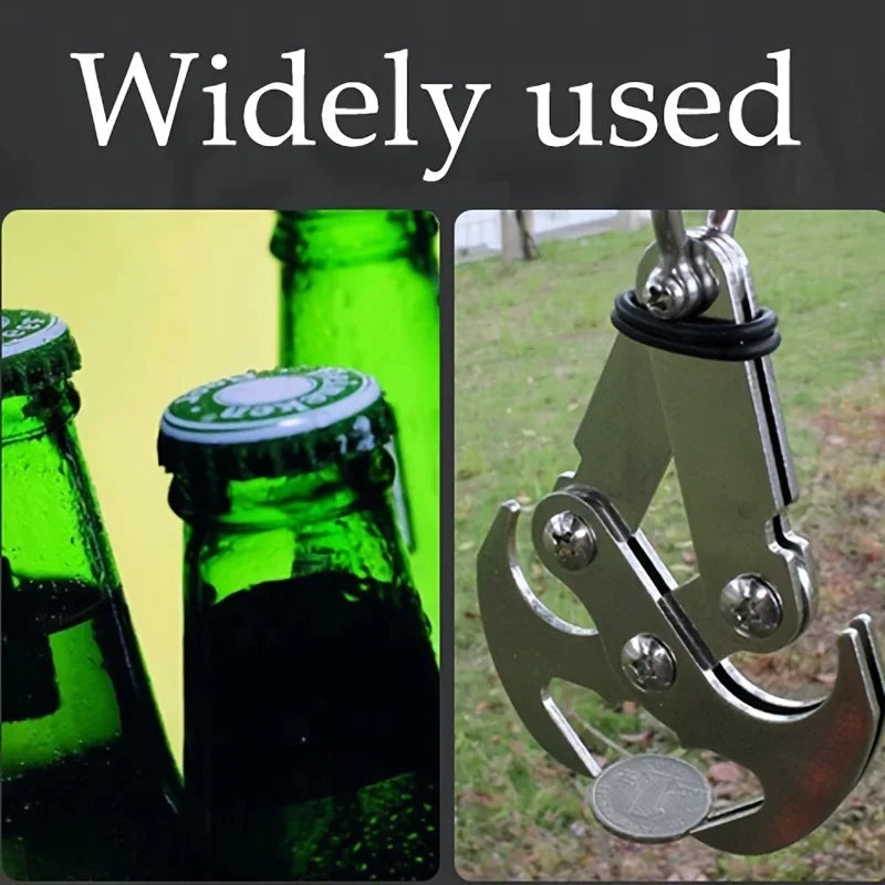 Stainless Steel Folding Grappling Hook - Durable & Deployment, Versatility in Outdoor Adventures & Emergency Tool for Hiking
