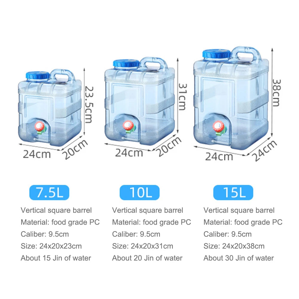 Portable 7.5/10/15L Water Container