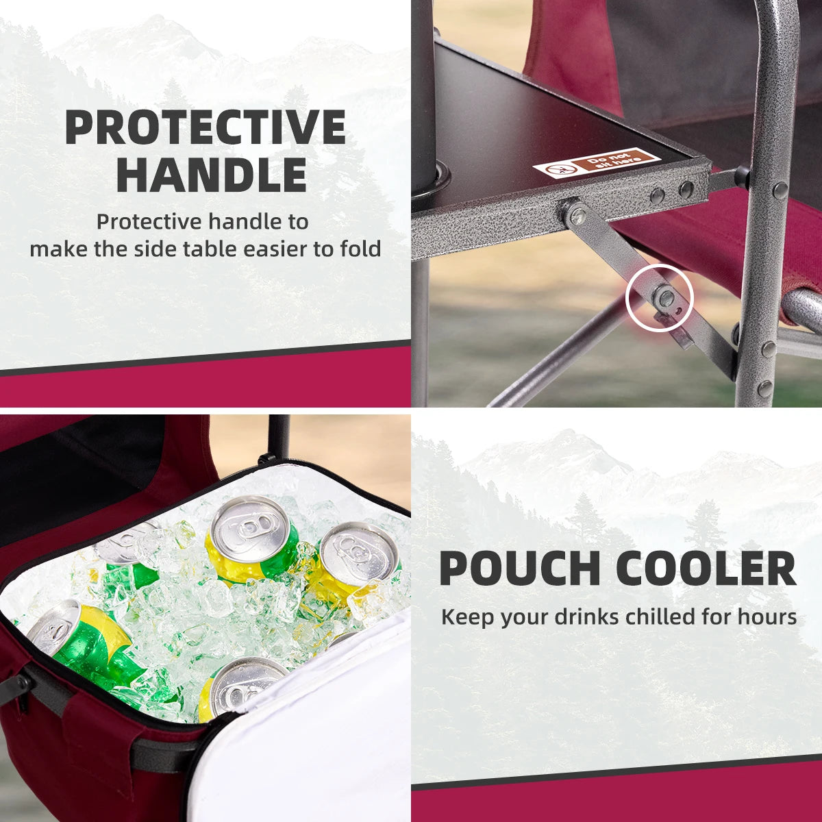 Tisetrail Director Camping Chair With Cooler Bag And Foldable Side Tray