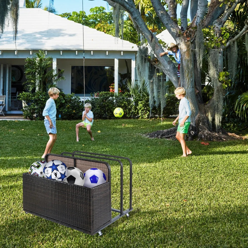 Outdoor Storage Solution with Convenient Mobility Poolside Float Storage