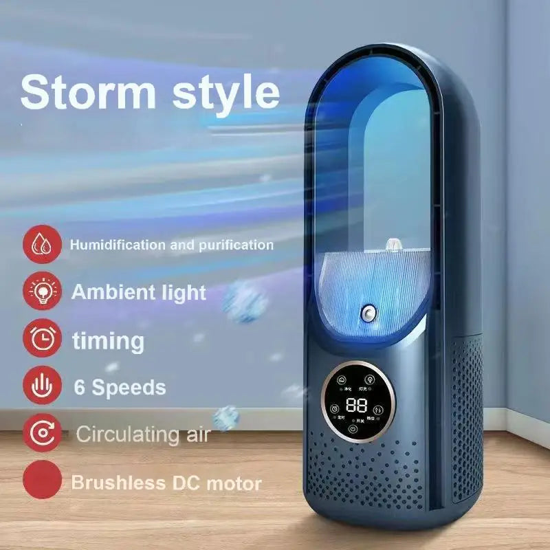 Portable Evaporative Air Cooler & Humidifier - 3-Speed USB Mini AC Fan