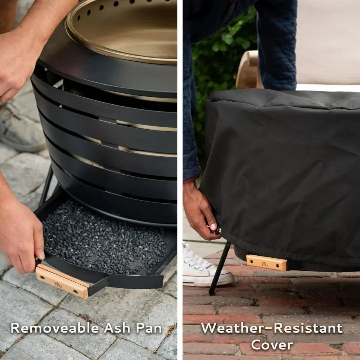 25-Inch Smokeless Fire Pit, Wood Burning with Ash Pan & Cover for Backyard Patios