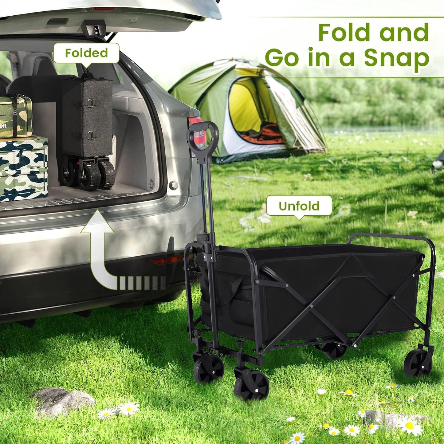 Heavy Duty Wagon Carts Foldable,