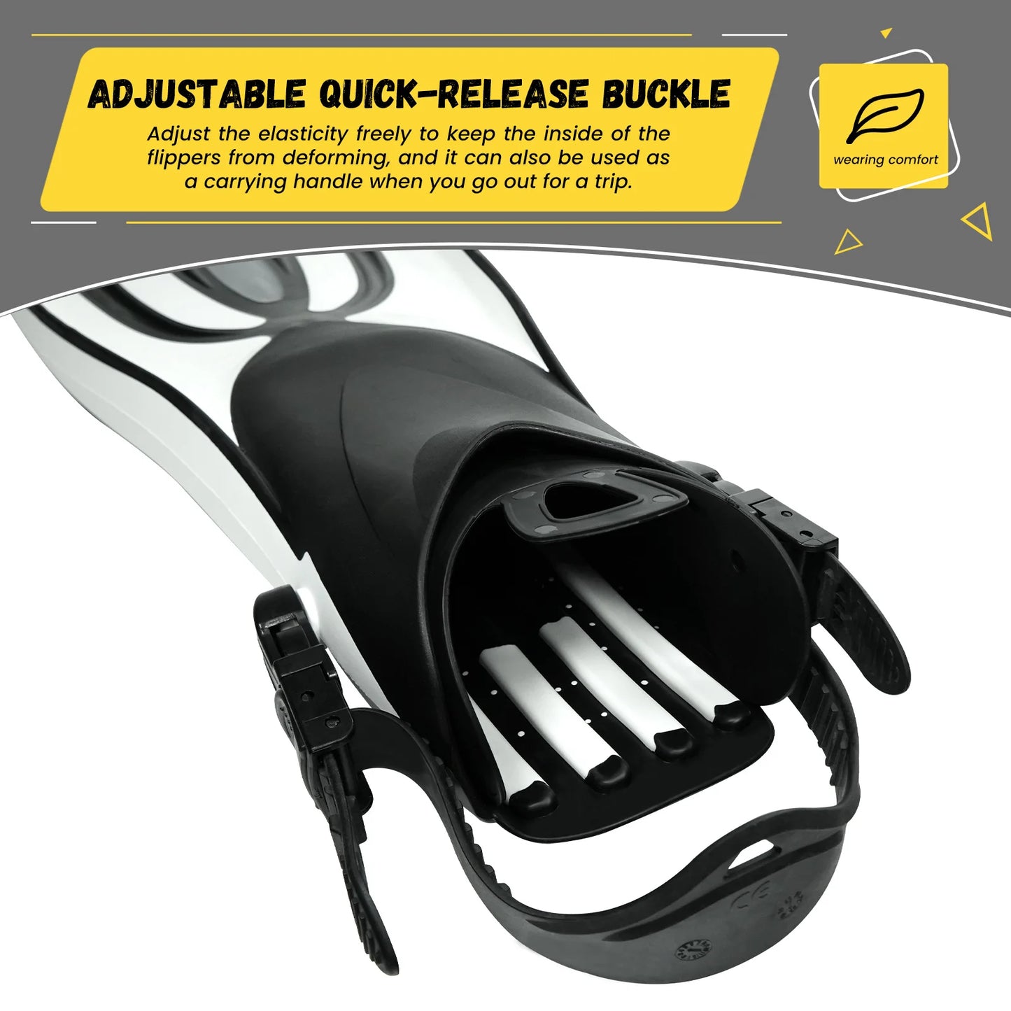 TUDIVING Portable Snorkeling Gear for Adults, Diving Mask Snorkel Diving Fins Three-Piece Set