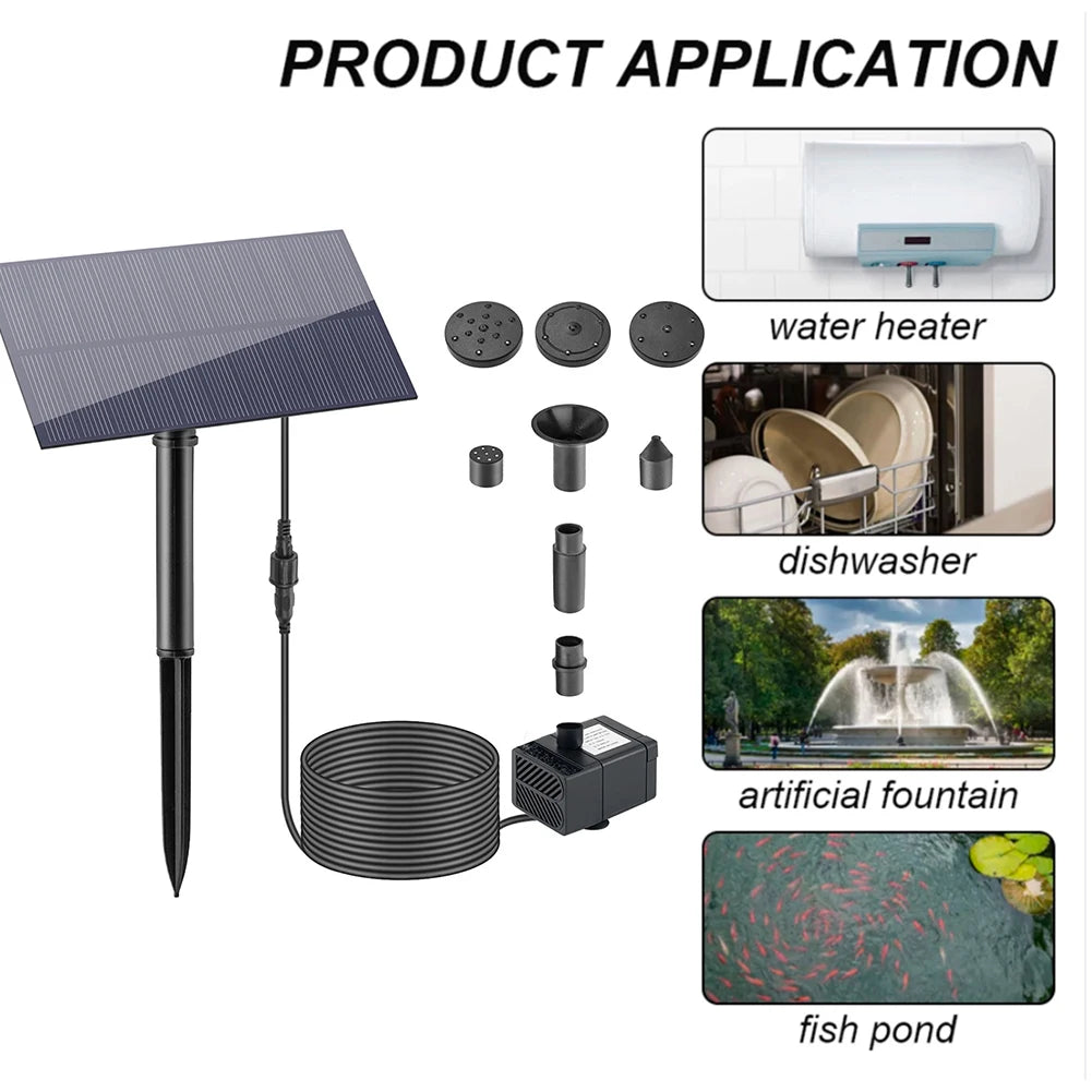 5W 5V Fountain Panel Pump Garden Decoration with Stake Solar Panel Water Pump