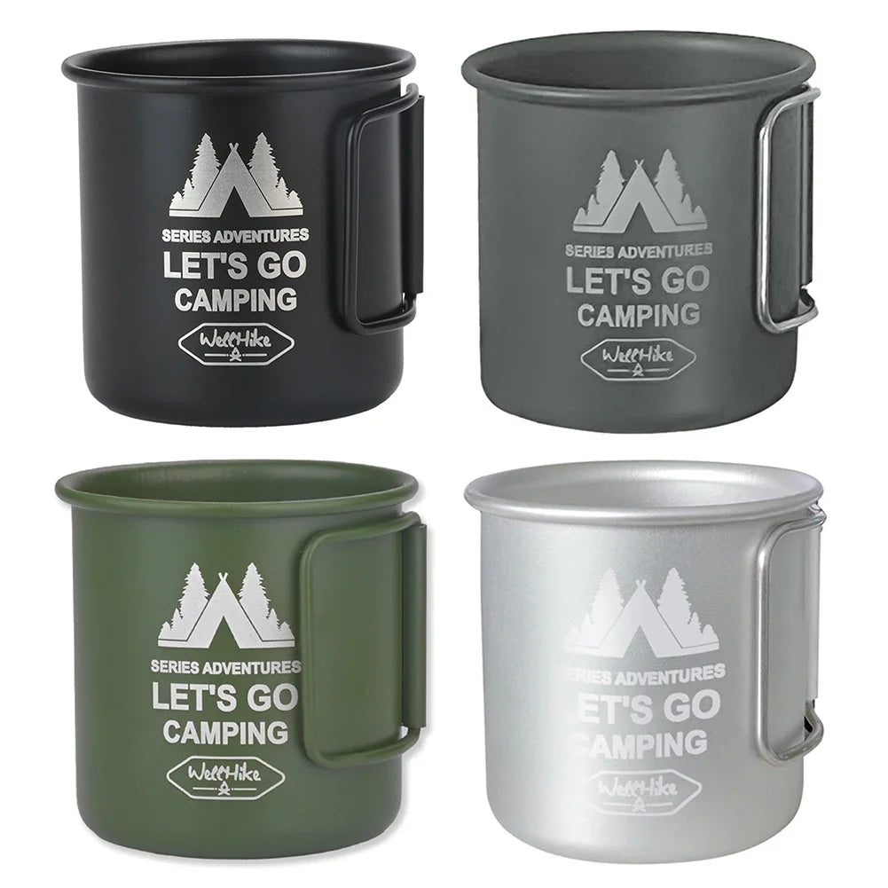 Camping Coffee Mug Aluminum Tea Cup With Handle