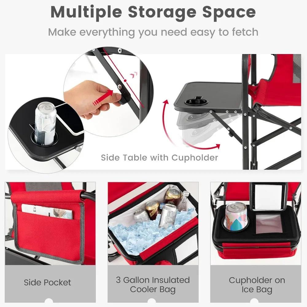 Camping Chairs, Folding Camp Chair with Side Table