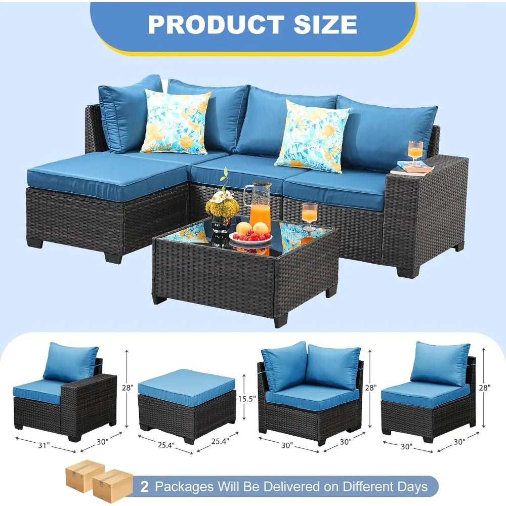 5 Pieces Outdoor Patio Furniture Set