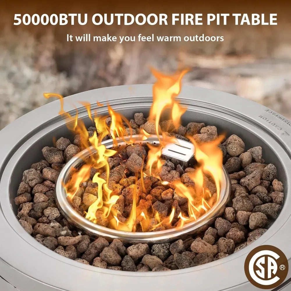 Portable Outdoor Propane Fire Pit Tabletop 50000 BTU Smokeless
