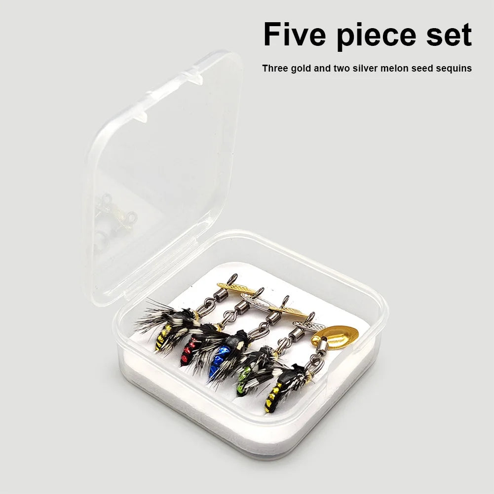 5Pcs Fly Hooks Fly Fishing Bait with Crank Hook