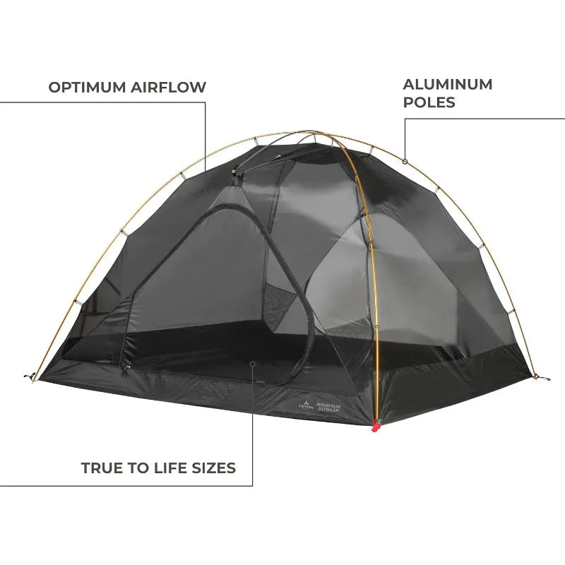 TETON Sports Mountain Ultra Tents, 2 Person Backpacking Tent, Lightweight, Perfect for Camping, Hiking & Backpacking, Waterproof
