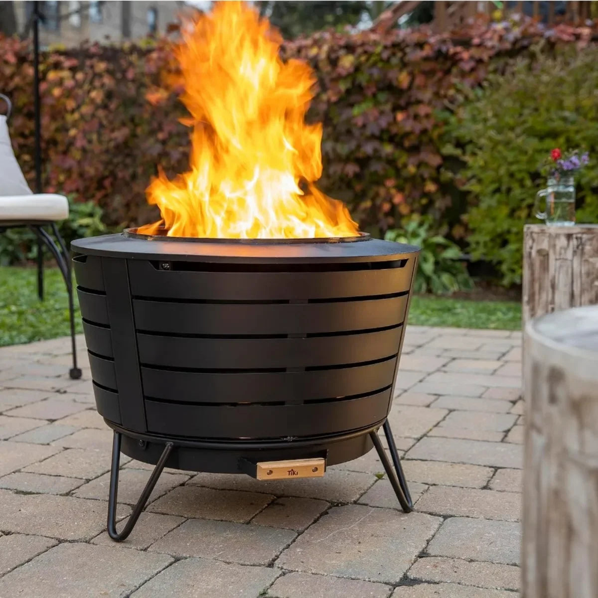 25-Inch Smokeless Fire Pit, Wood Burning with Ash Pan & Cover for Backyard Patios