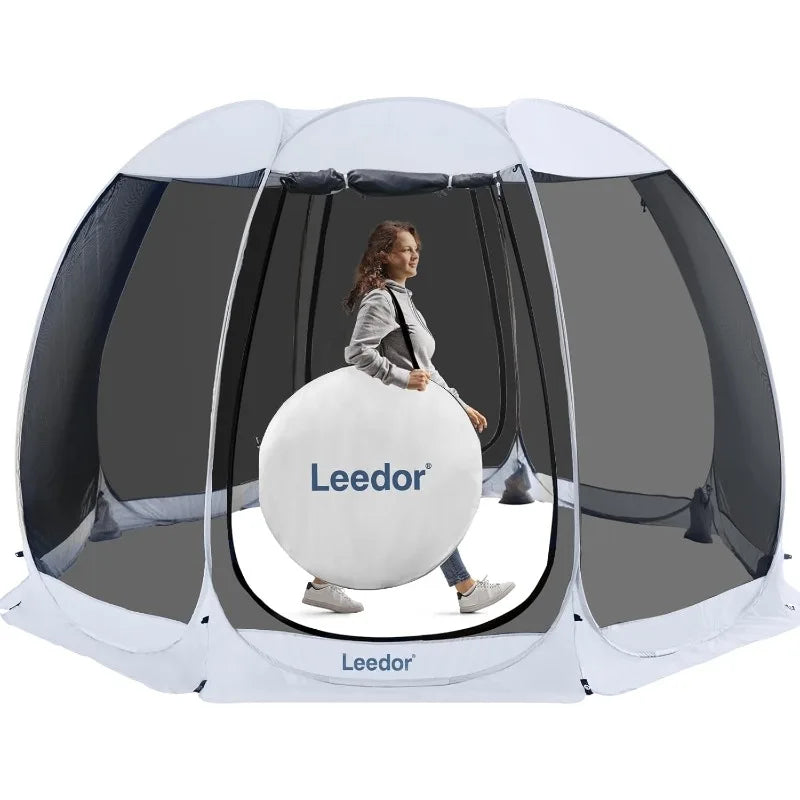 Leedor Screen House Tent for 6-10 Person, Instant Setup Mesh Net Outdoor Gazebo Sun Shade Dome Tent Pop Up Canopy