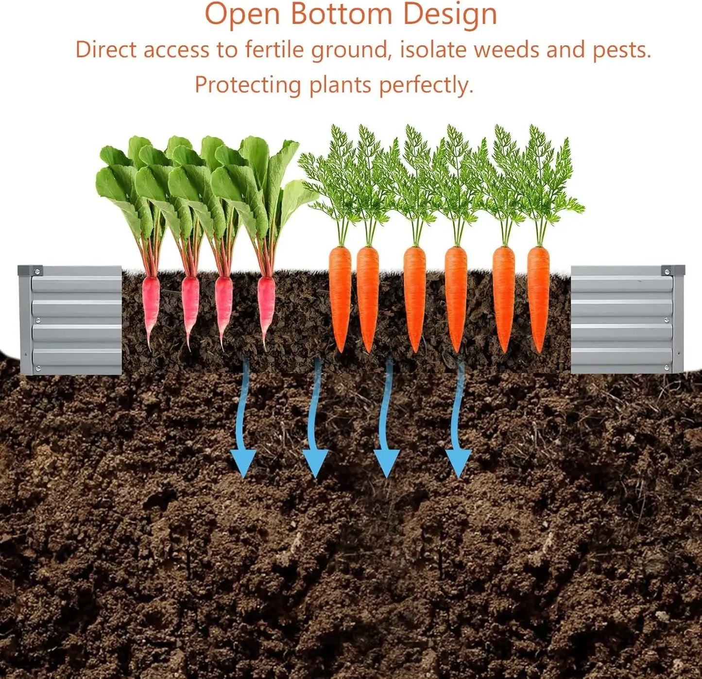 outdoor furniture (2 Pack) Galvanized Raised Garden Bed