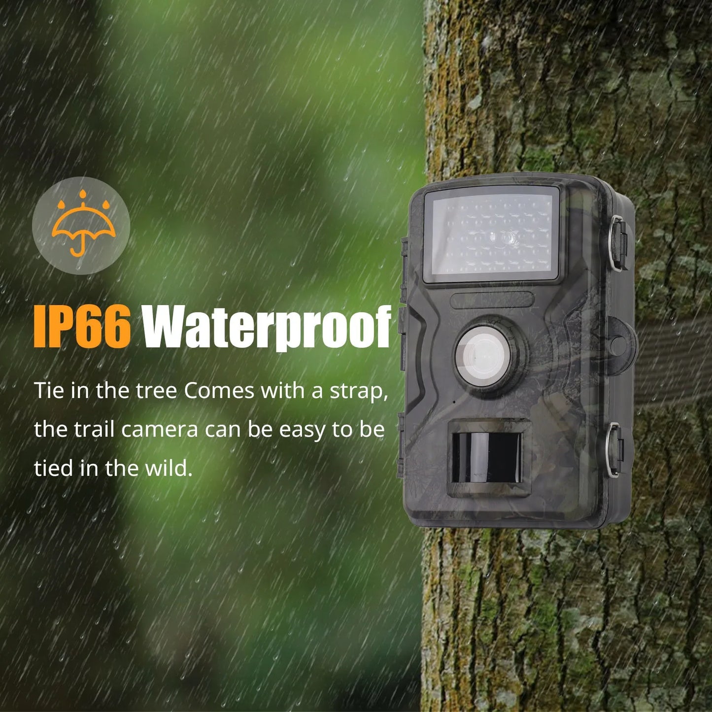 1080P Hunting Camera 2.0in LCD 16MP Infrared Night Vision Mobile Monitoring IP66 Waterproof Trail Camera