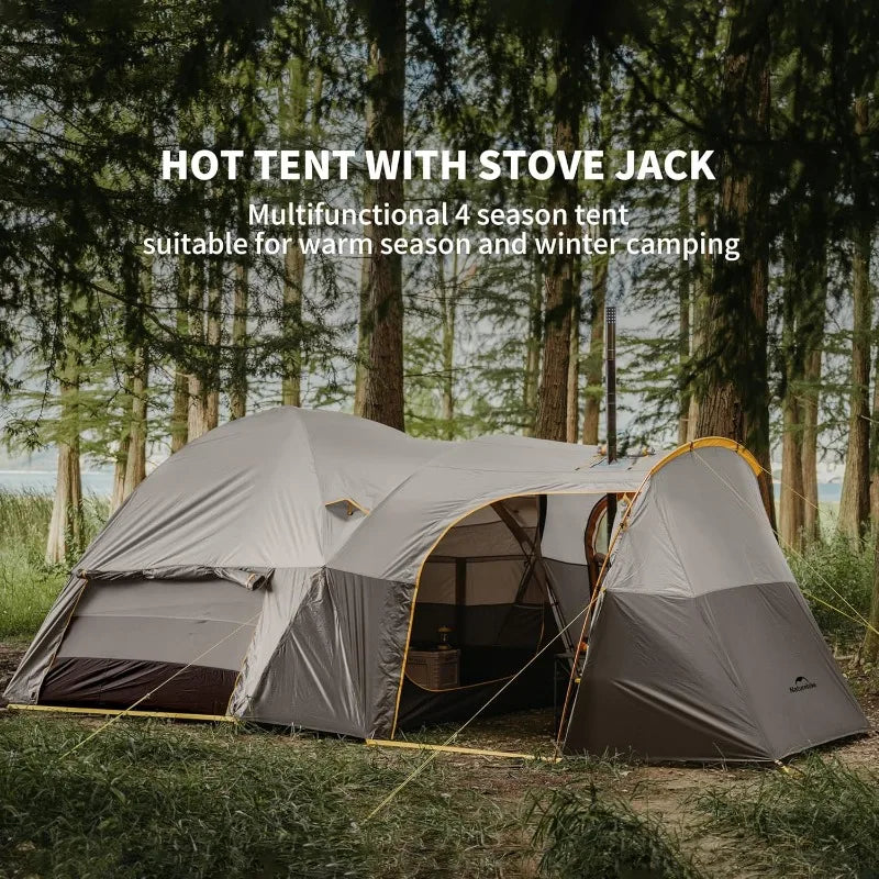 Naturehike Massif Hot Tent with Stove Jack, 4 Season Tent, 1/2/4/6 Person Camping Tent, UPF50+ Waterproof Windproof Winter Tent