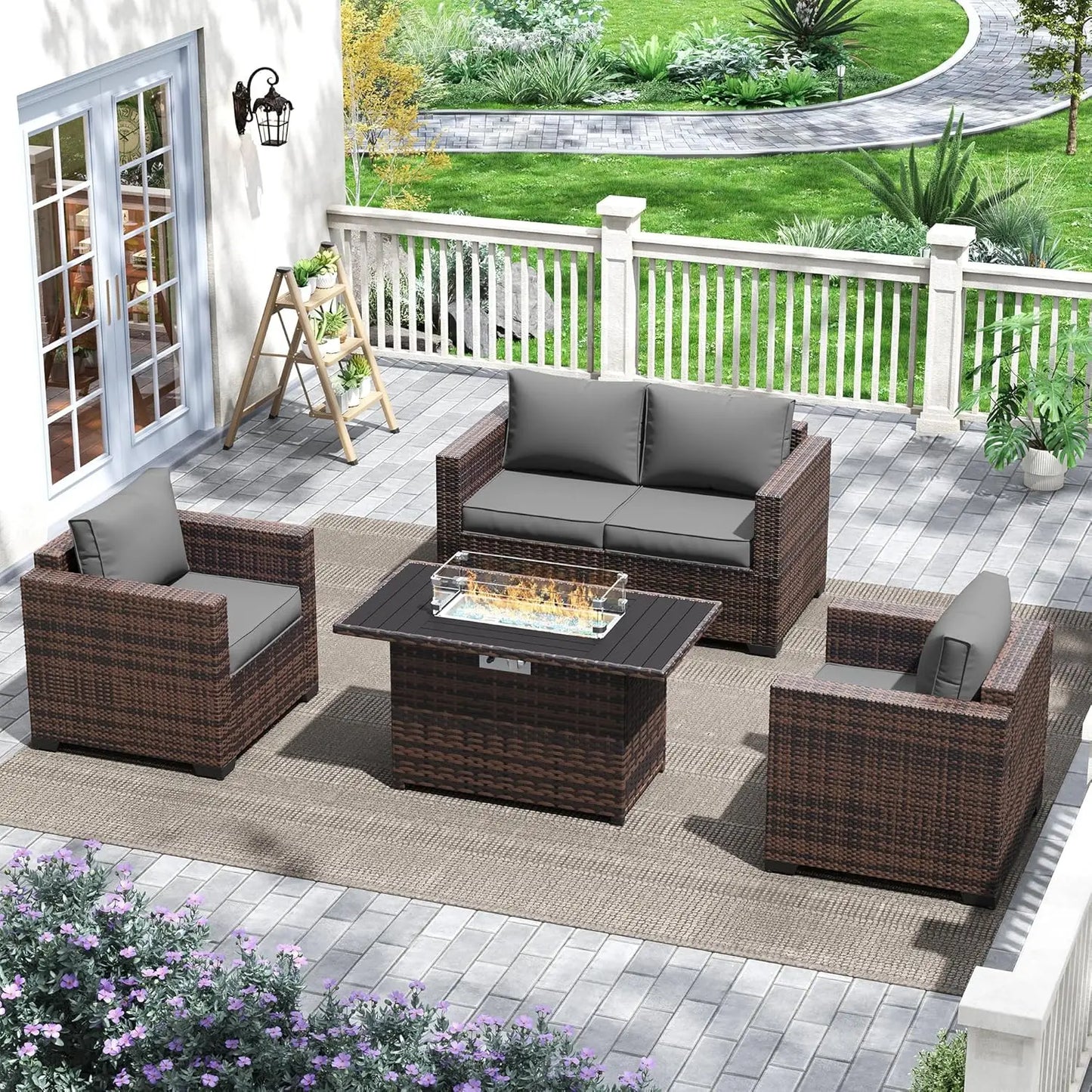 Patio Furniture Set 6 Pieces Outdoor Sectional Furniture