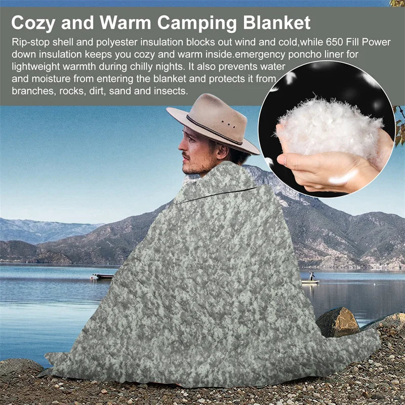 Military Army Camping Blanket Tactical Woobie Blanket Poncho Liner Lightweight Multifunctional All Weather Blankets Camping Gear
