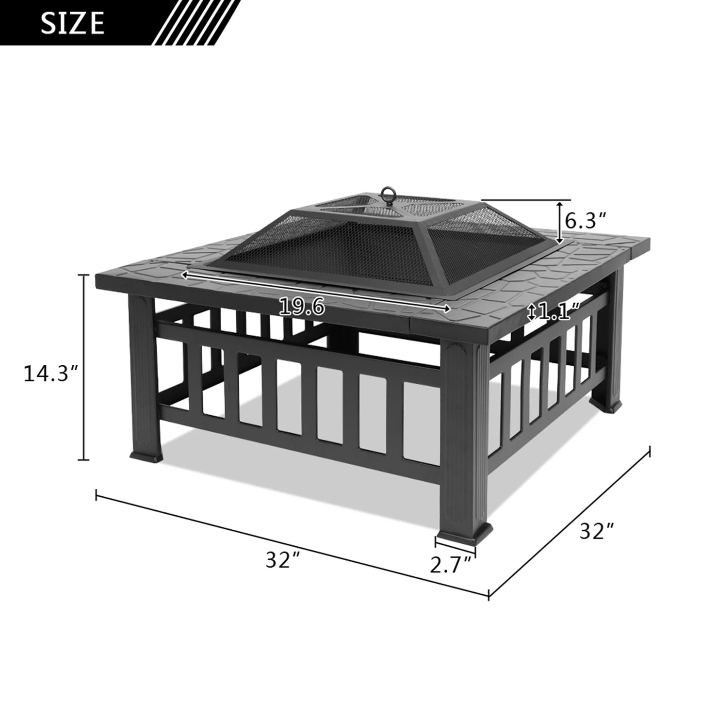 Portable Courtyard Metal Fire Pit