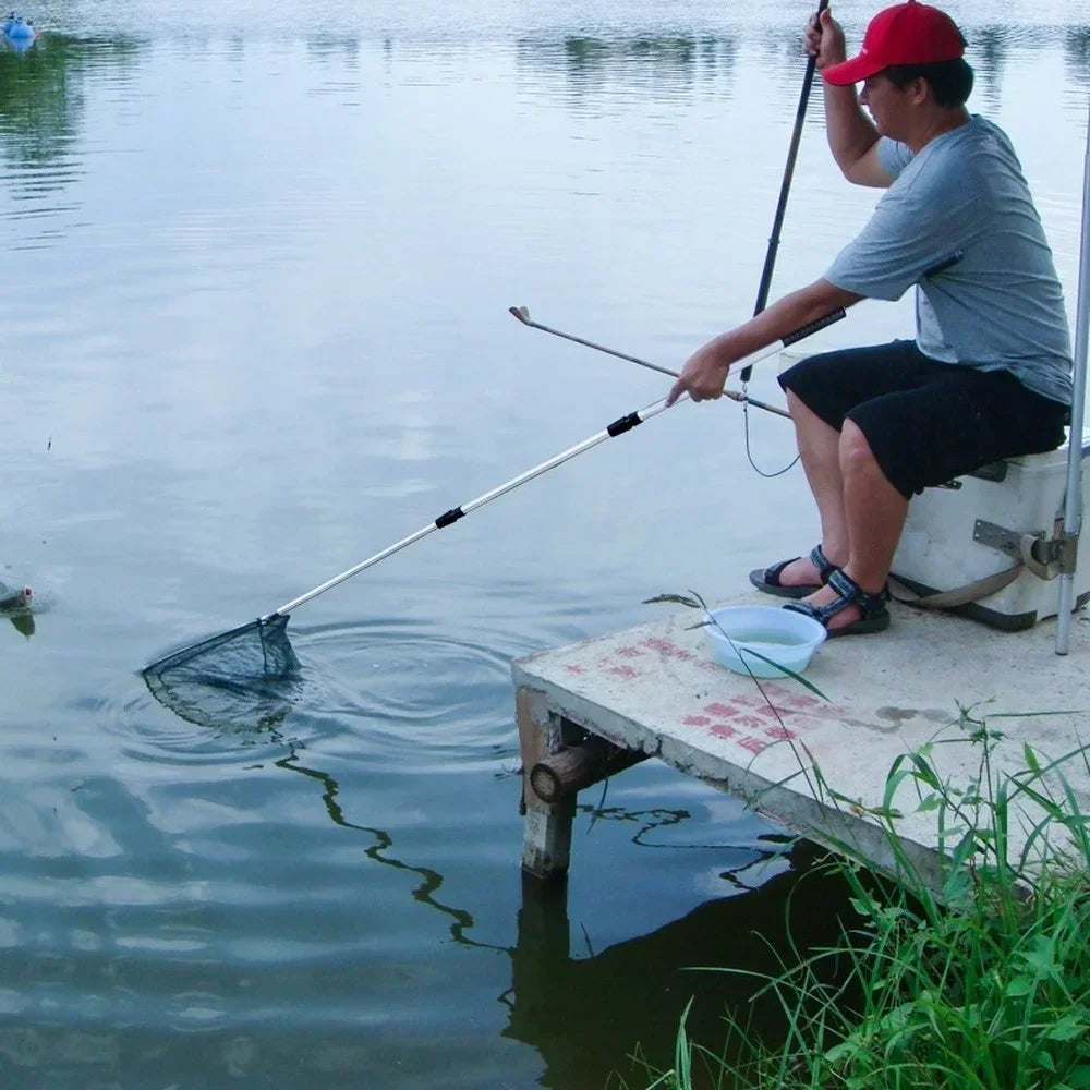 190CM Portable Fishing Net Telescopic Folding Aluminum Pole