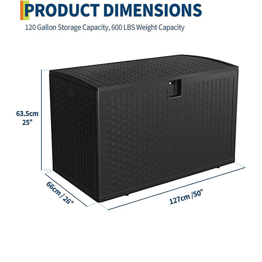 120 Gallon Outdoor Waterproof Lockable Storage Box