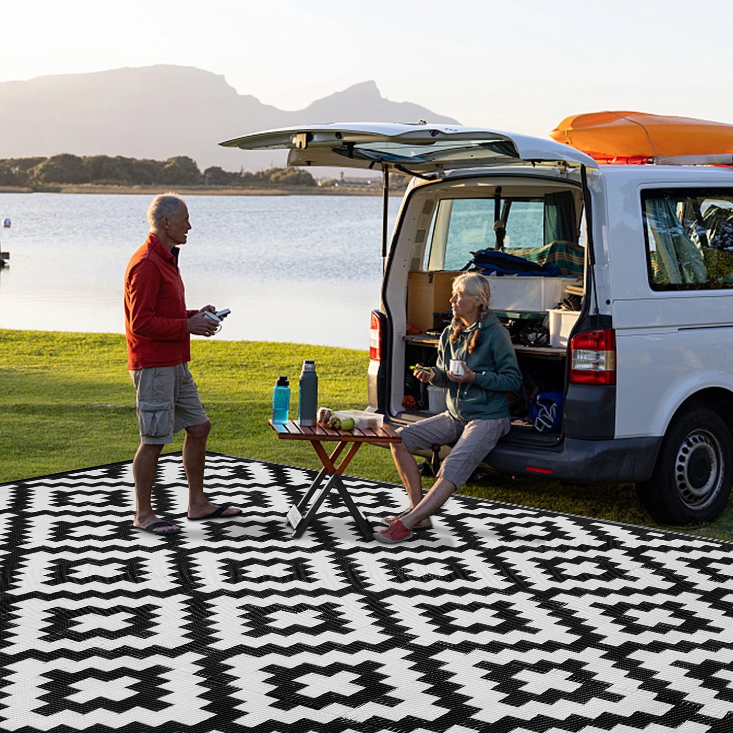 WESTTUNE 6x9ft Reversible Camping Mats For All Outdoor Uses