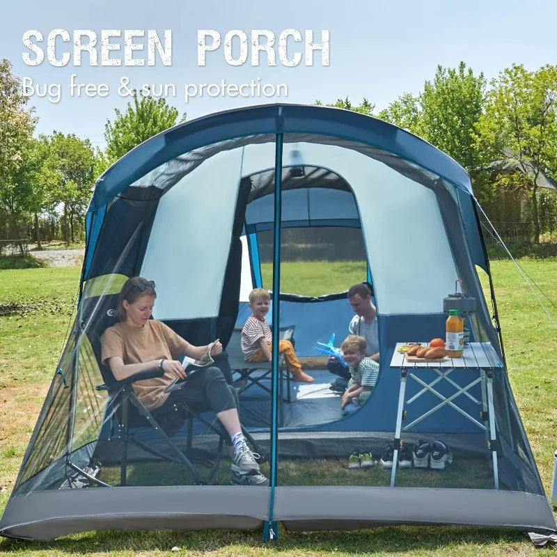 PORTAL 6 Person Family Camping Tent with Screen Room, Water Resistant Big Tunnel Tent with Rainfly,Large Family Tent for Outdoor