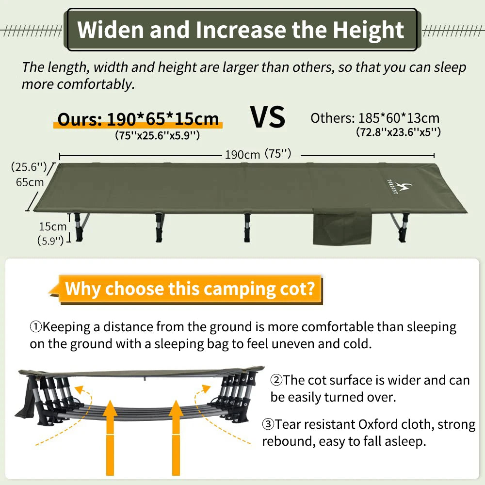 TOMOUNT Compact Camping Cot