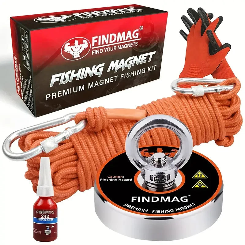 FINDMAG 1000 LBS Pulling Force Magnet Fishing Kit