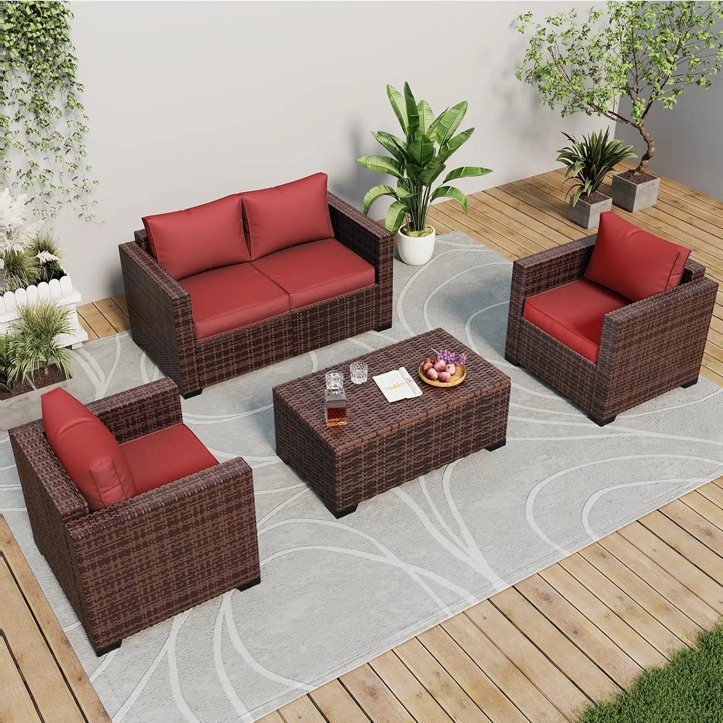 Patio Furniture Set 6 Pieces Outdoor Sectional Furniture