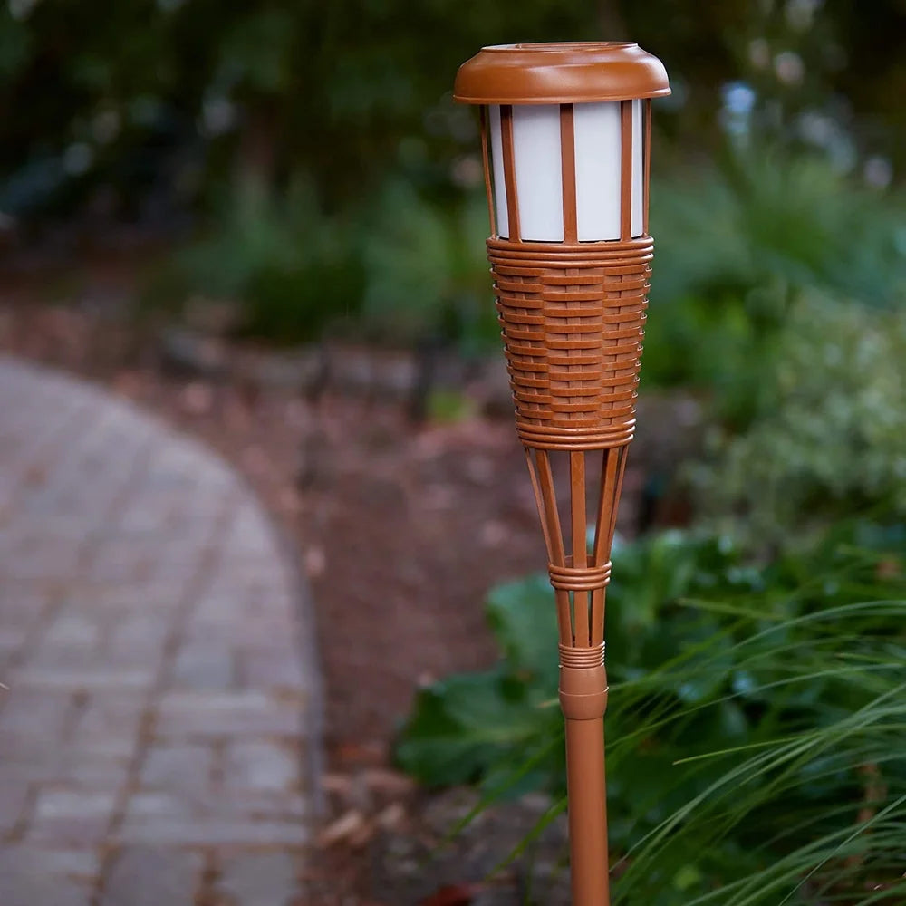 Solar Flickering LED Torches Outdoor Lighting Dusk To Dawn Tiki Torch 4 Pack