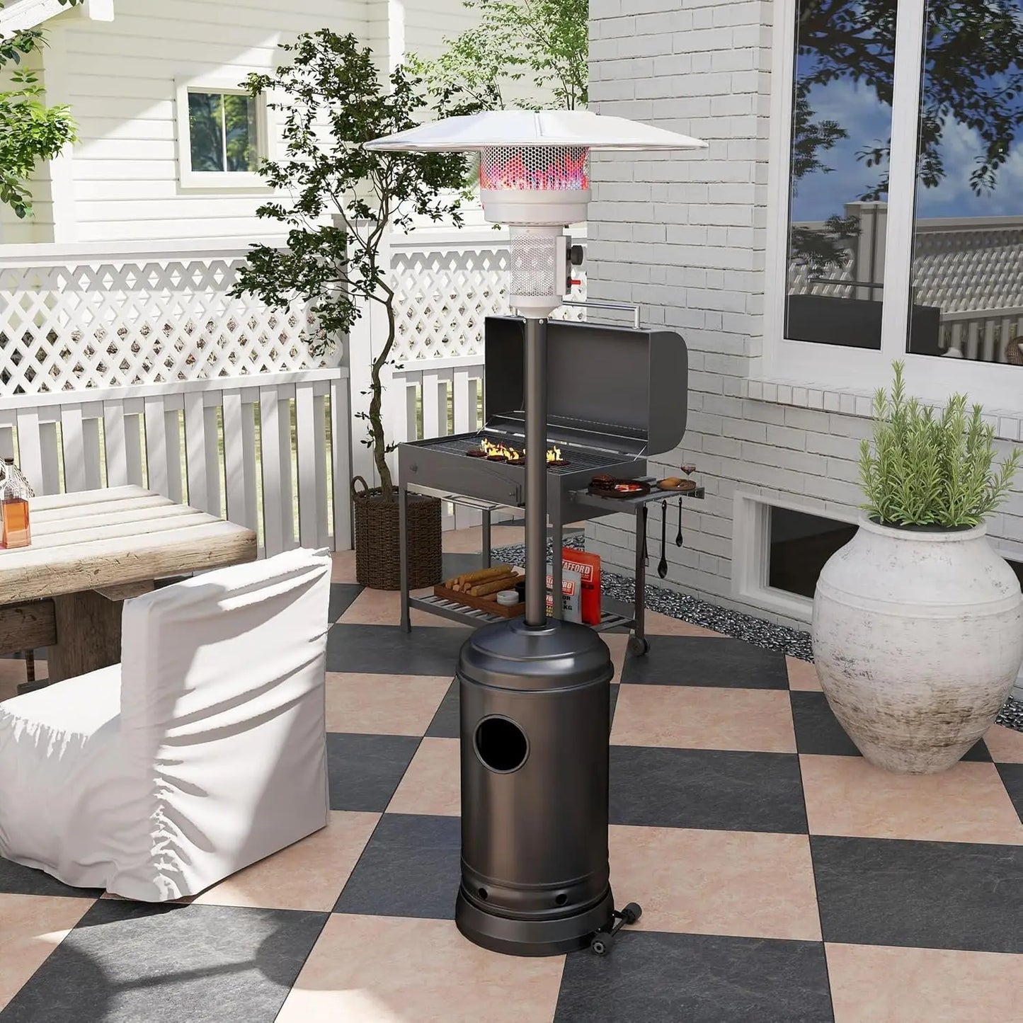Patio Heater for Outdoor Use with Wheels